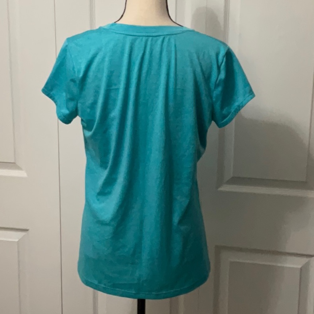 NWOT Xersion Women's Aqua V-Neck Short Sleeve Tee, Loose Fit, Large - Picture 2 of 6